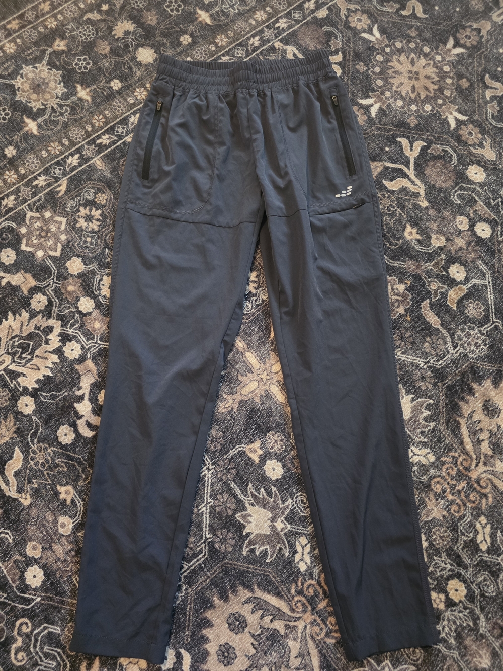Mens BCG Navy Elastic-Waist Jogger Pants with Zipper Pockets
